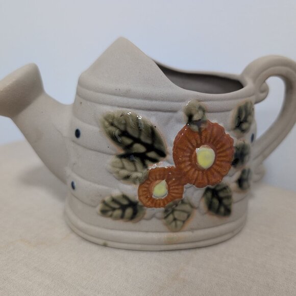 Other - Unique Clay Flower Planter Shaped Watering Can 4.5” H x  7” L x 3” W